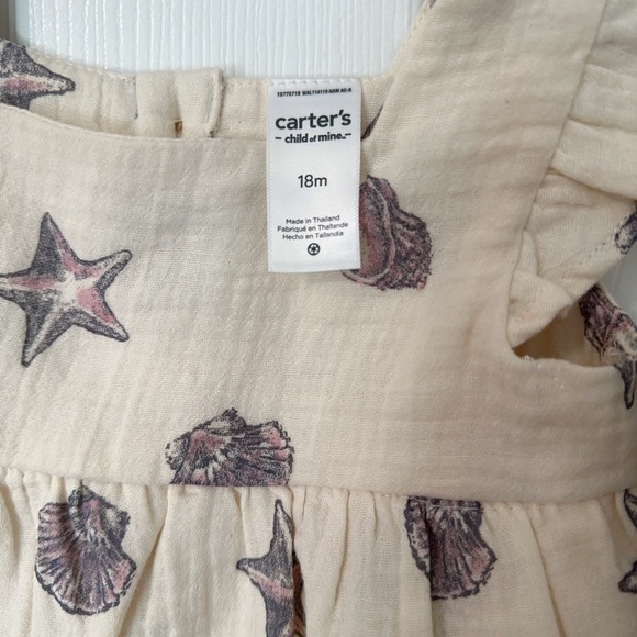 Carter's Cream Romper with Starfish and Shells - Picture 3 of 10